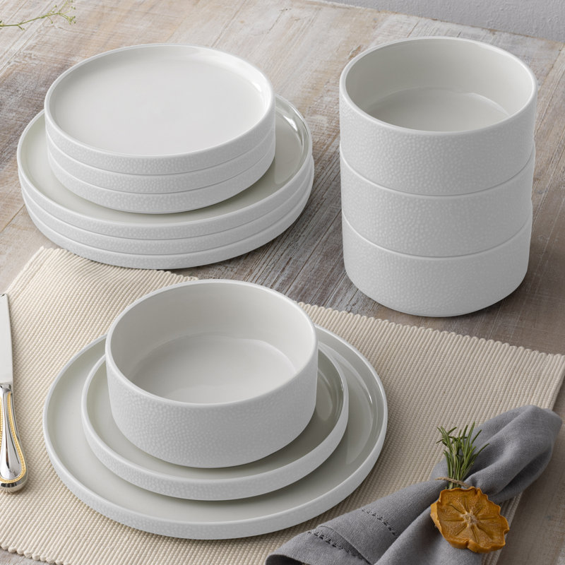 Noritake Colortex Stone 12Piece Dinnerware Set, Service for 4 & Reviews Wayfair